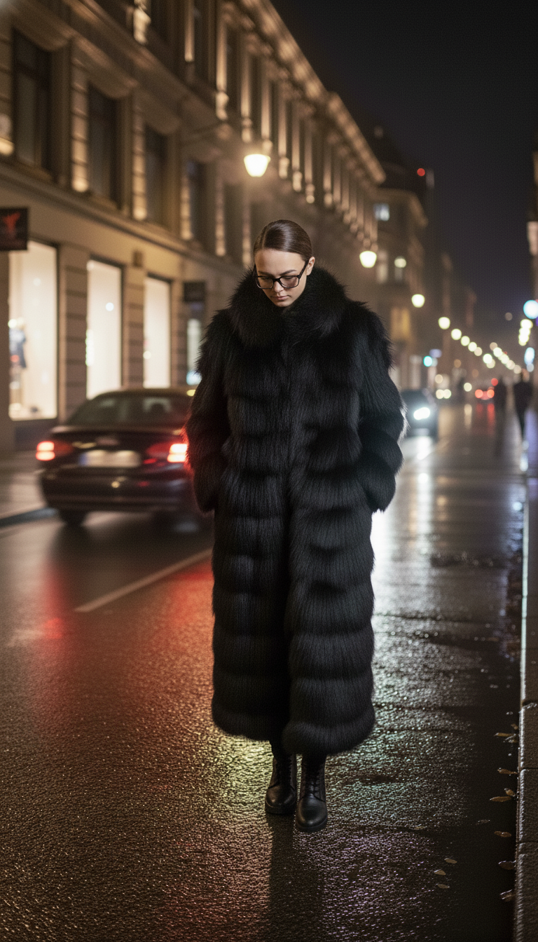 Italian Luxury Long-Hair Fur Coat