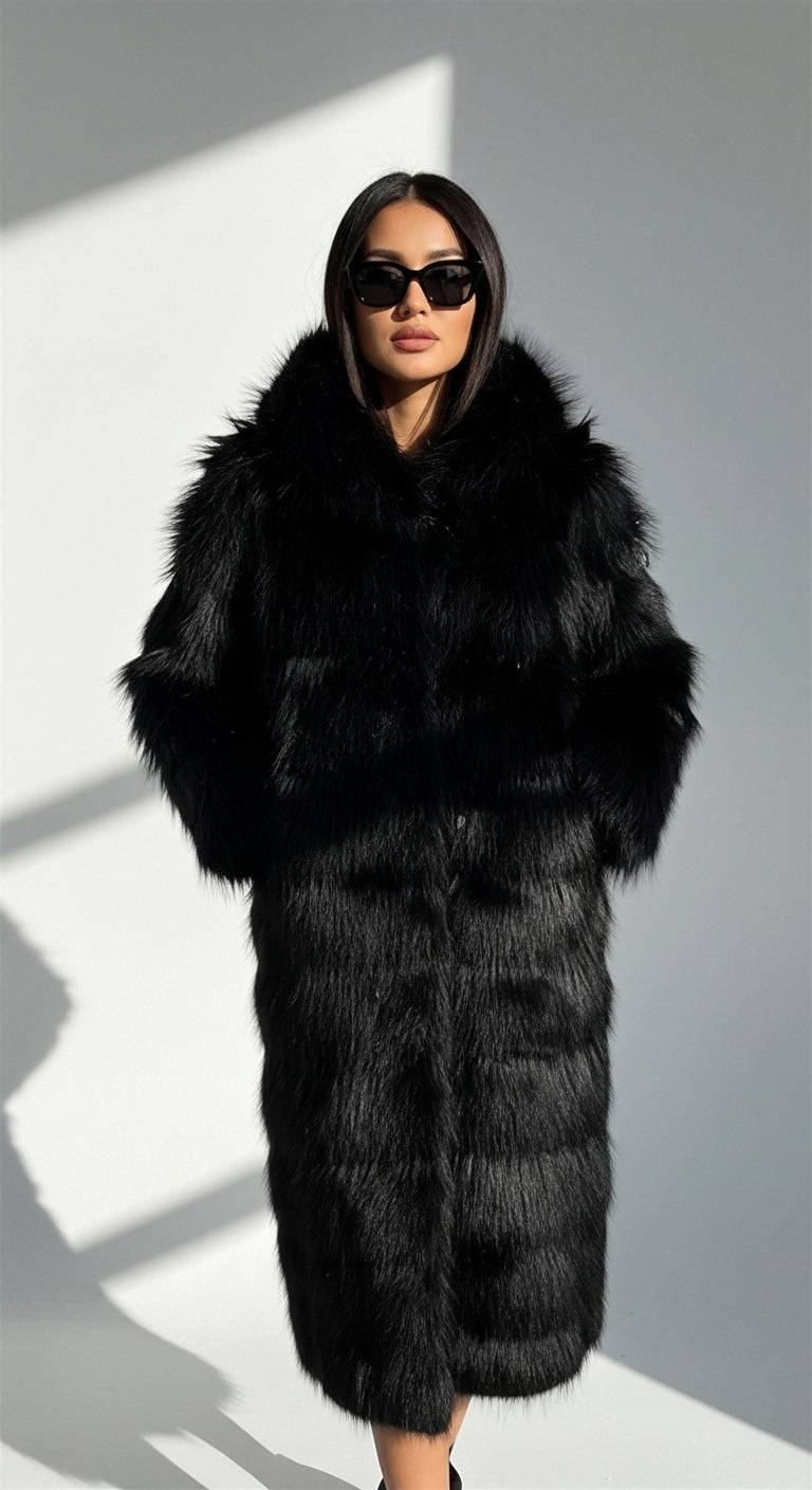 Italian Luxury Long-Hair Fur Coat