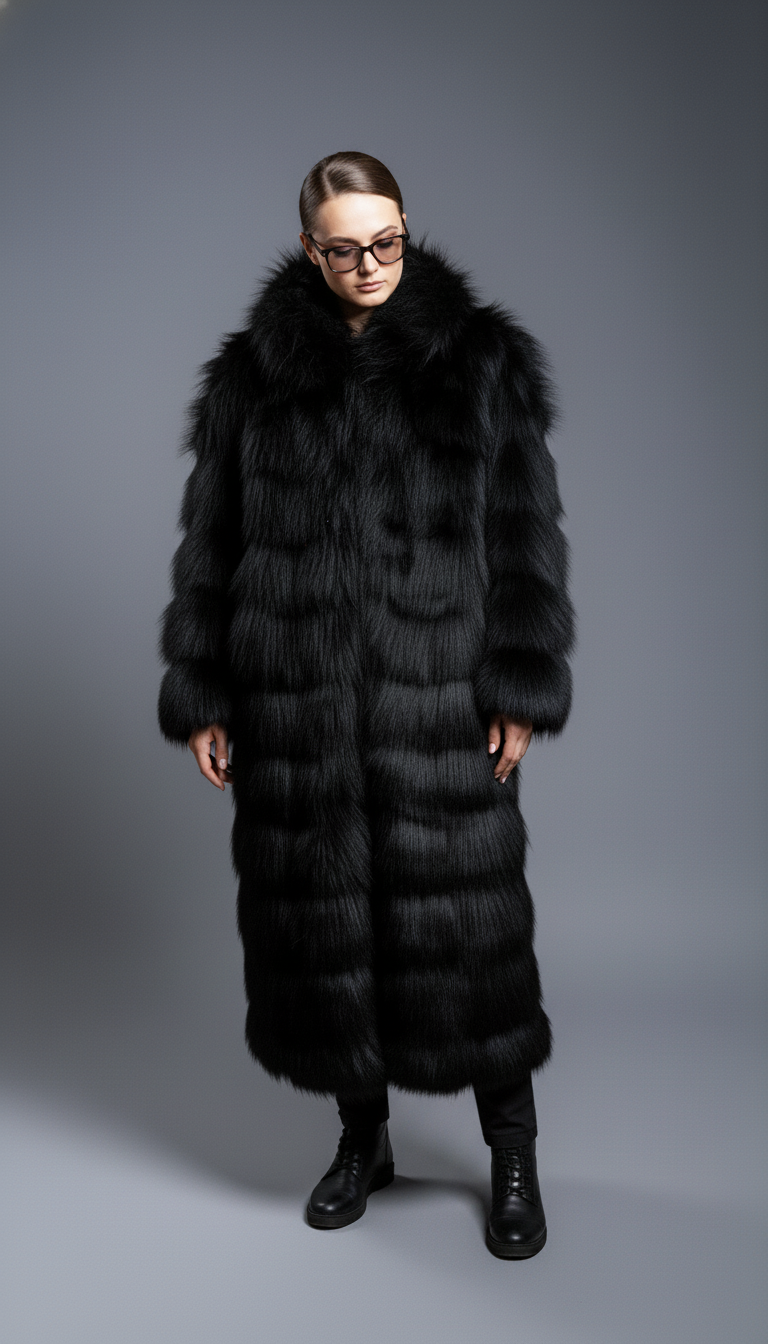 Italian Luxury Long-Hair Fur Coat